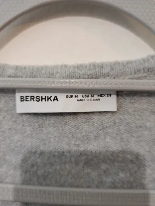 Jersey Bershka gris corto talla m