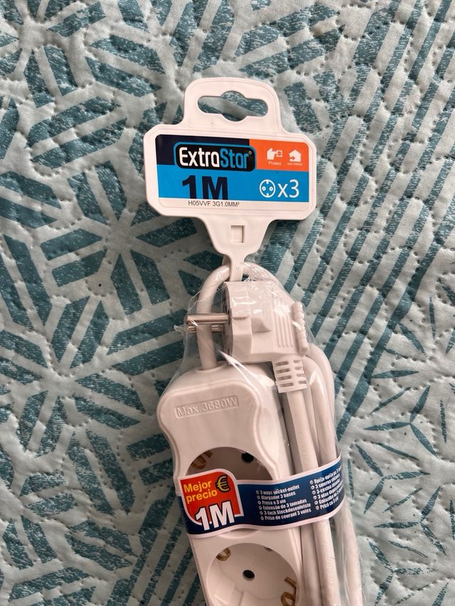 Regleta 3 enchufes 1M ExtraStar