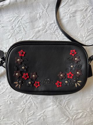 Bolso Coach Negro Flores