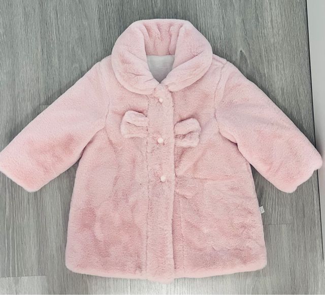 Casaco de pelo rosa para menina