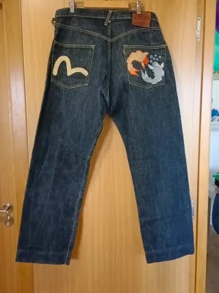 Pantalón Vaquero Evisu Hombre Azul