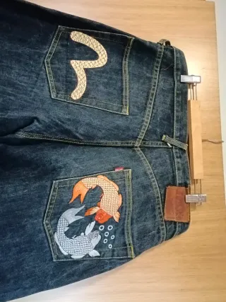 Pantalón Vaquero Evisu Hombre Azul