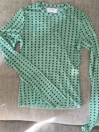 Top Malla Lunares Verde Talla U