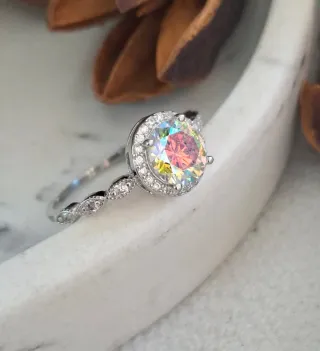 Anillo Plata Ley Corazón Multicolor