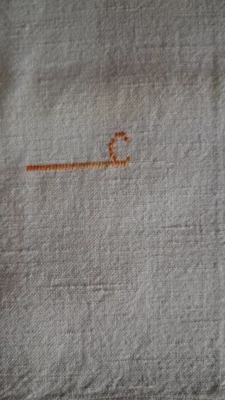 Asciugamano lino fatto a mano iniziali C D