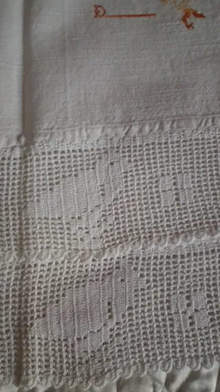 Asciugamano lino fatto a mano iniziali C D