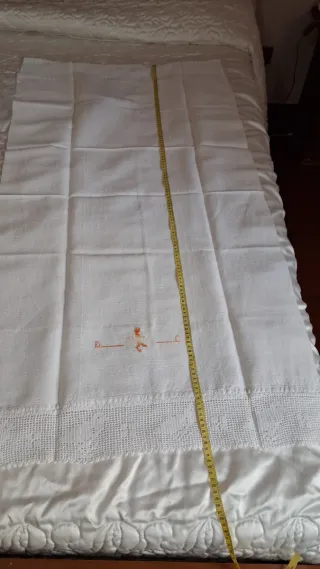 Asciugamano lino fatto a mano iniziali C D