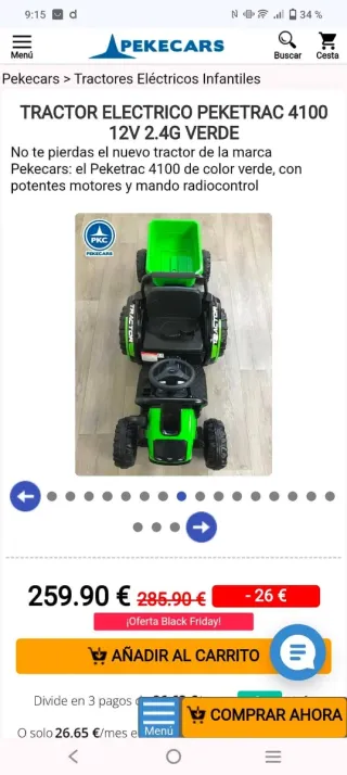 Trattore elettrico a batteria per bambini
