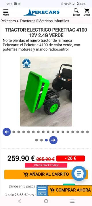 Trattore elettrico a batteria per bambini