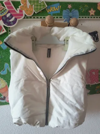 Chaleco polipiel mujer blanco