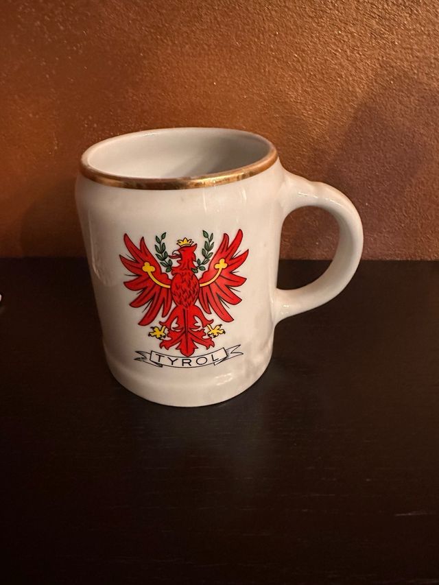 Boccale Tirolo Aquila Ceramica Oro