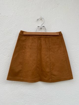 Minifalda Zara Trafaluc Efecto Ante Botones