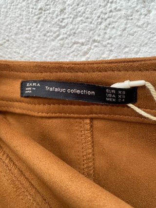 Minifalda Zara Trafaluc Efecto Ante Botones