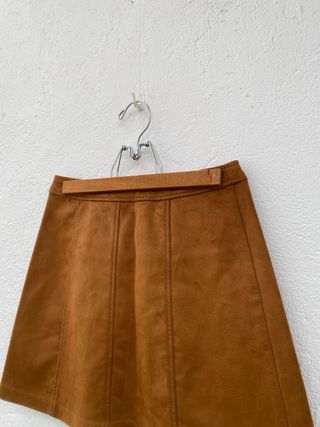 Minifalda Zara Trafaluc Efecto Ante Botones