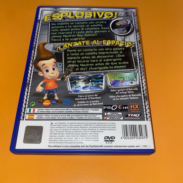 Jimmy Neutron Boy Genius PS2 Gioco Italiano Cib