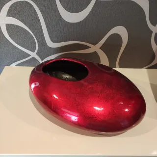 Conjunto de 2 jarrones decorativos rojos