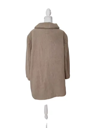 Cappotto Donna Lana Beige/Marrone Taglia L