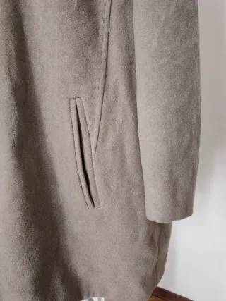 Cappotto Donna Lana Beige/Marrone Taglia L