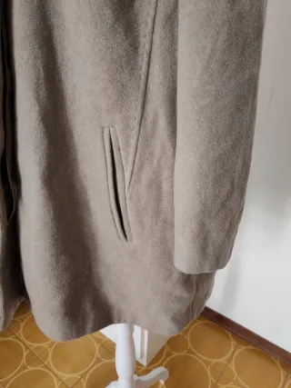 Cappotto Donna Lana Beige/Marrone Taglia L