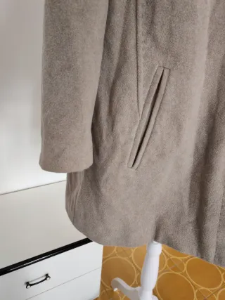 Cappotto Donna Lana Beige/Marrone Taglia L