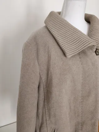 Cappotto Donna Lana Beige/Marrone Taglia L