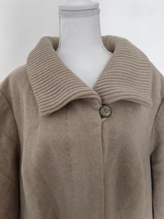 Cappotto Donna Lana Beige/Marrone Taglia L
