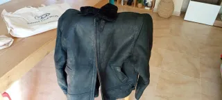 Chaqueta de cuero Dino Cuero Negra Hombre, argenti