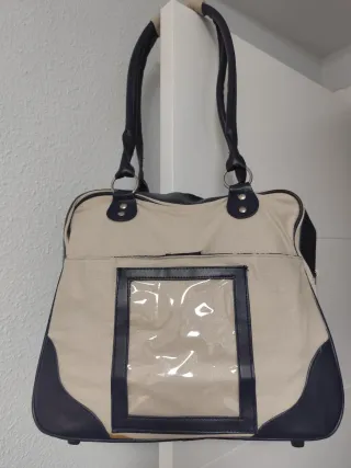 Bolso Retro Camel Beige y Azul