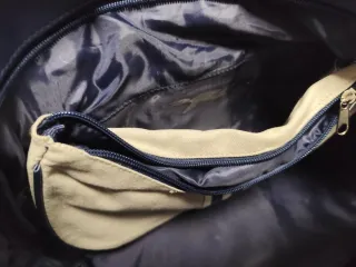 Bolso Retro Camel Beige y Azul