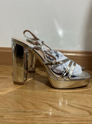 Zapatos de fiesta plateados T40