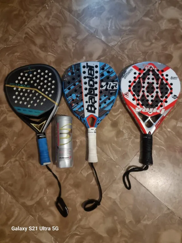 Lote 3 Raquetas Pádel + Tubo
