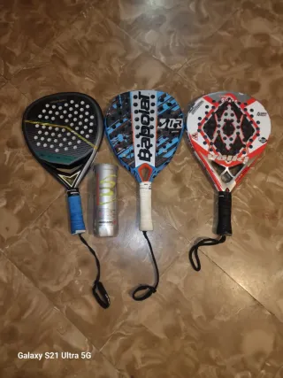 Lote 3 Raquetas Pádel + Tubo