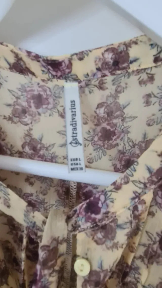 Vestido gasa amarillo floral