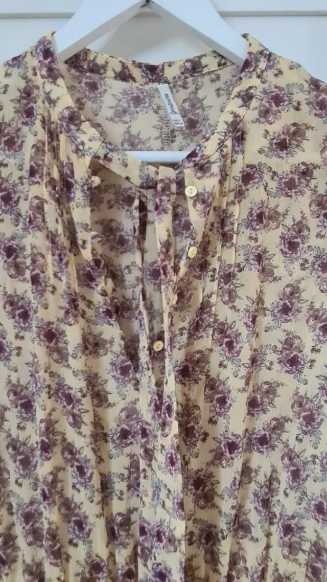 Vestido gasa amarillo floral