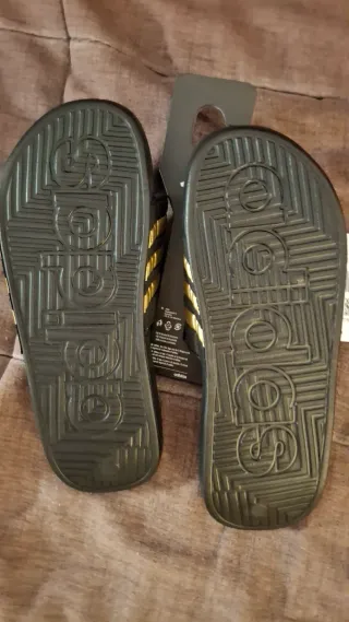 Chanclas Adidas Adilette Aqua Unisex Negro/Dorado