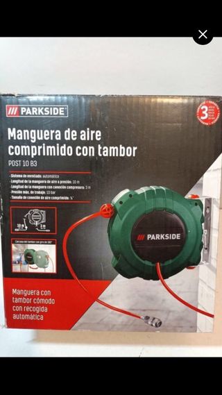 Manguera de aire comprimido con tambor