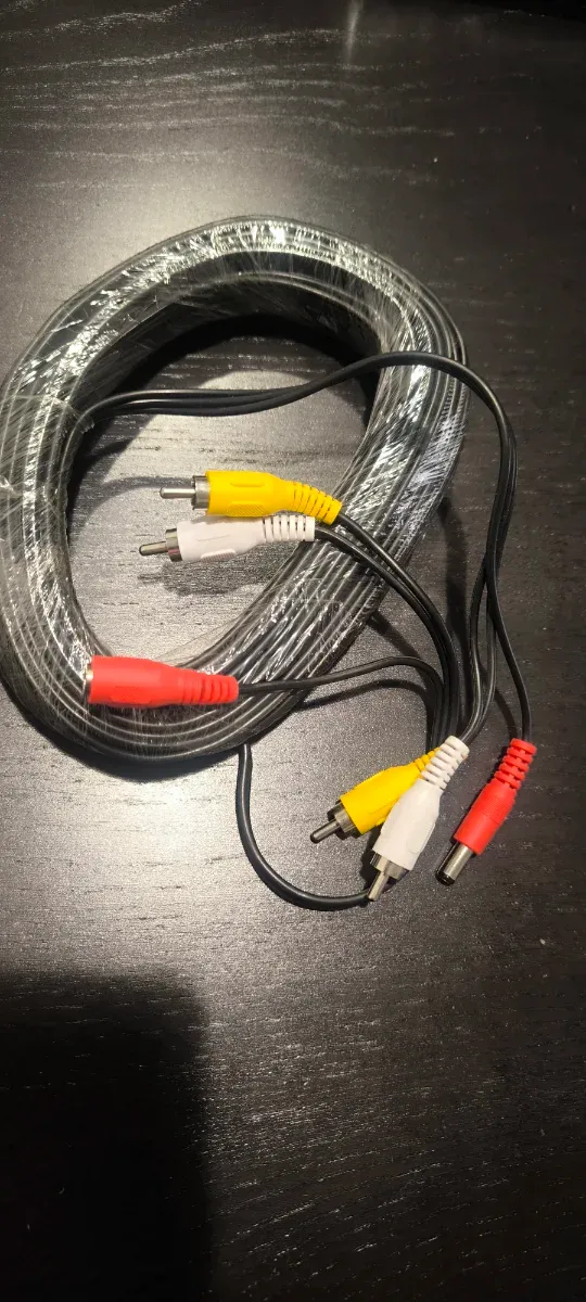 Cavo RCA 3 colori per sorveglianza con alimentazione
