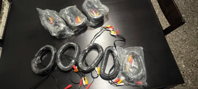 Cavo RCA 3 colori per sorveglianza con alimentazione