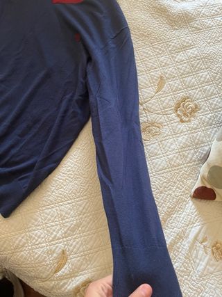 Maglione Timberland Blu con Bordi Rossi