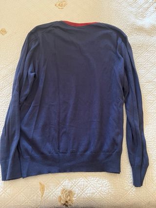 Maglione Timberland Blu con Bordi Rossi