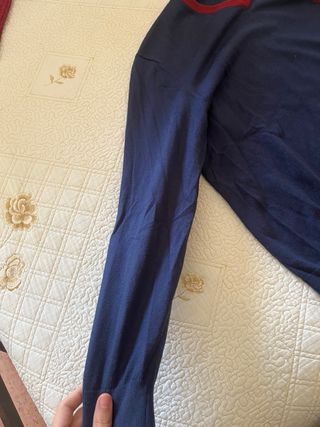 Maglione Timberland Blu con Bordi Rossi