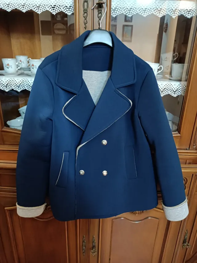 Giacca doppiopetto donna blu