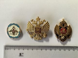Lote 3 insignias águila bicéfala Rusia URSS Gorra
