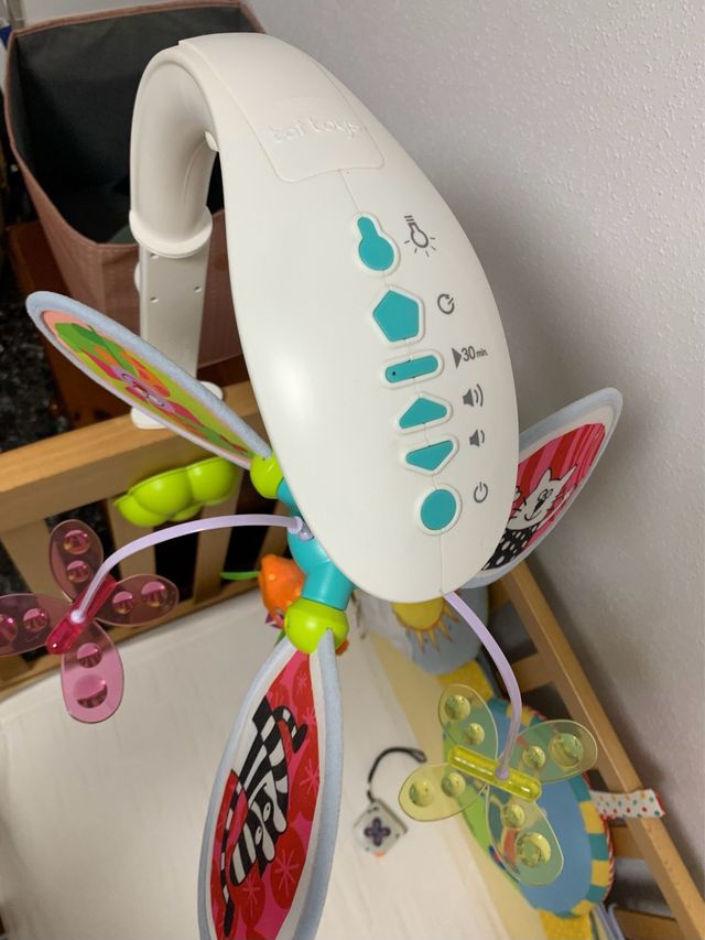 Cuna madera 130x70 + colchón nuevo + accesorios