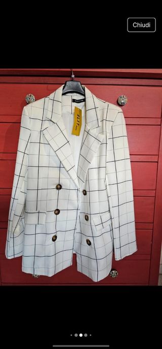 Completo blazer e shorts a quadri