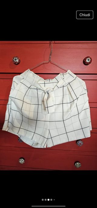 Completo blazer e shorts a quadri