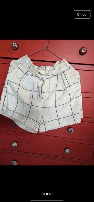 Completo blazer e shorts a quadri