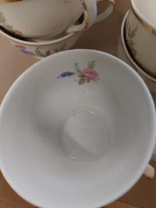 Juego de café vintage floral