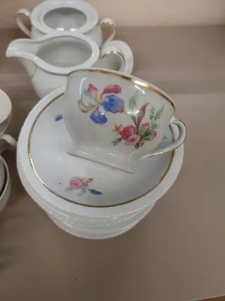 Juego de café vintage floral