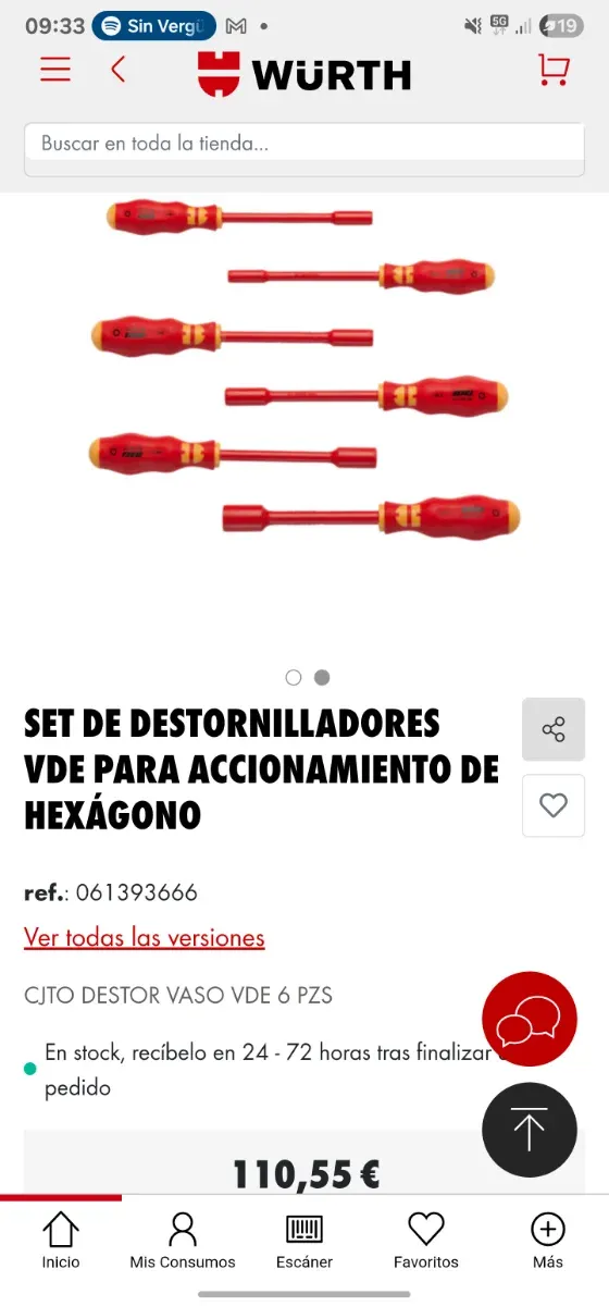 Destornilladores aislados Wurth VDE 1000V